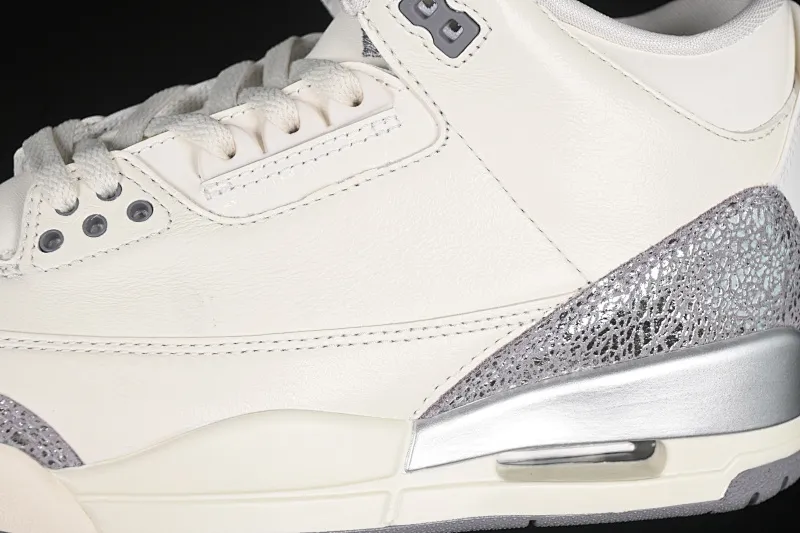 All categories Air Jordan Jordan series basketball shoes Air Jordan 3 OG version Air Jordan 3 "Sail Metallic Silver" AJ3 Joe 3 Metallic Silver CK9246-100